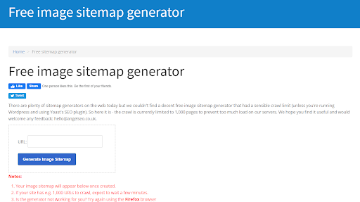 Создать sitemap для изображений можно вручную (прописав соответствующий HTML-код), или с помощью сервиса Free image sitemap generator.