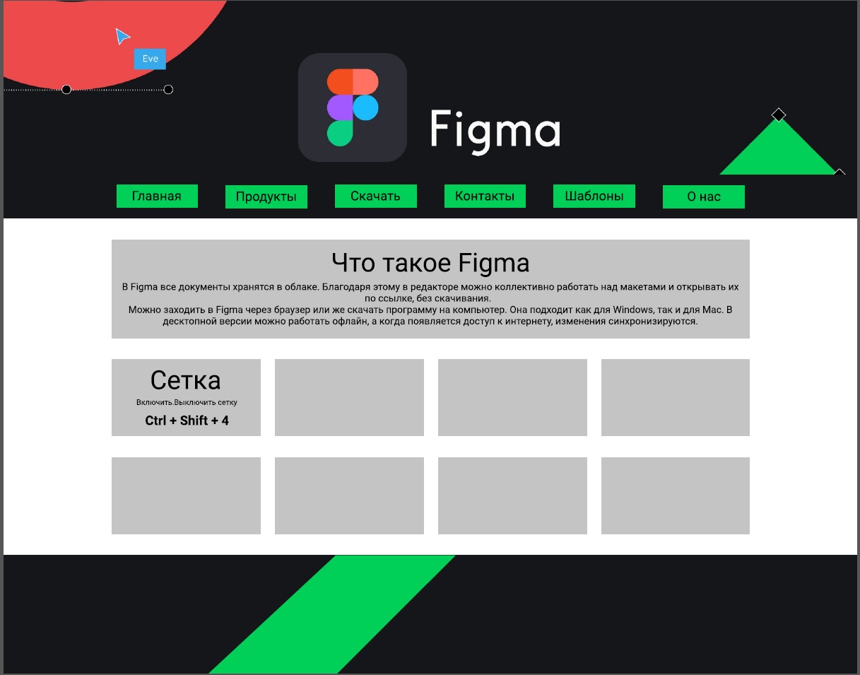 Figma – профессиональная программа для создания макетов сайта, которые легко переносятся во фреймворк. Векторный редактор позволяет экспортировать созданные файлы практически в любые форматы. Количество графических инструментов сопоставимо с Adobe Photoshop.