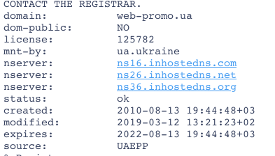 Букмарклет для проверки информации о регистрации домена