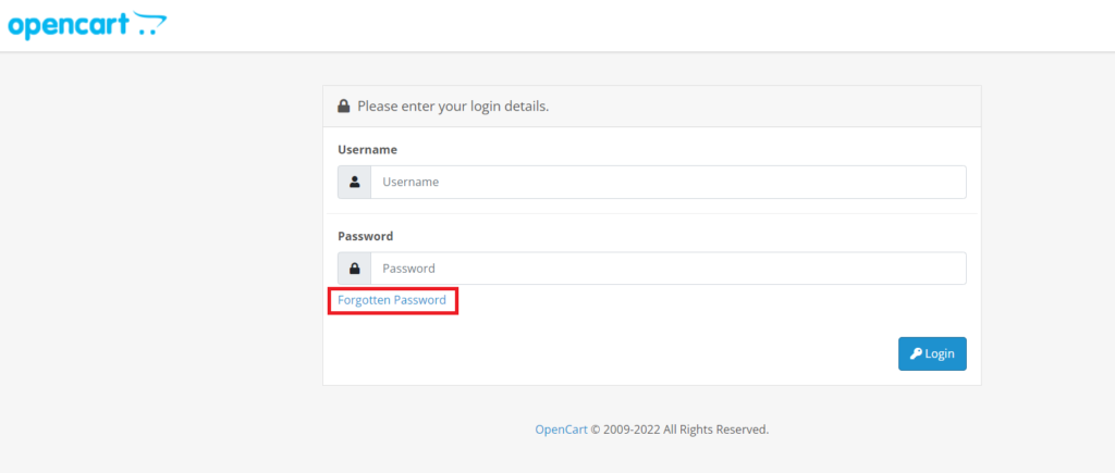 как войти в админ панель OpenCart