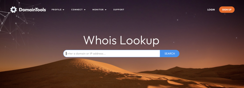 проверка через сервис Whois Lookup від Domain Tools