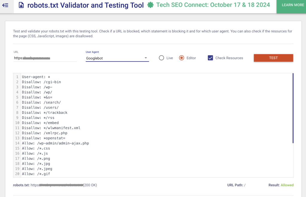 Проверка файла через Technicalseo